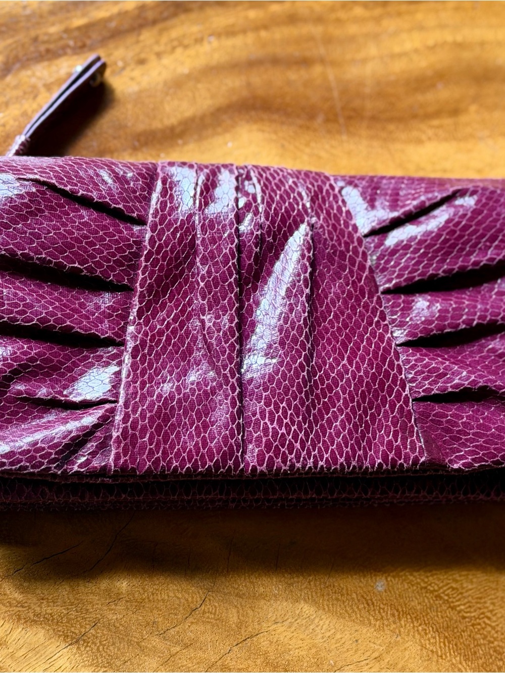 Nine West Plum Textured Fold-Over Clutch